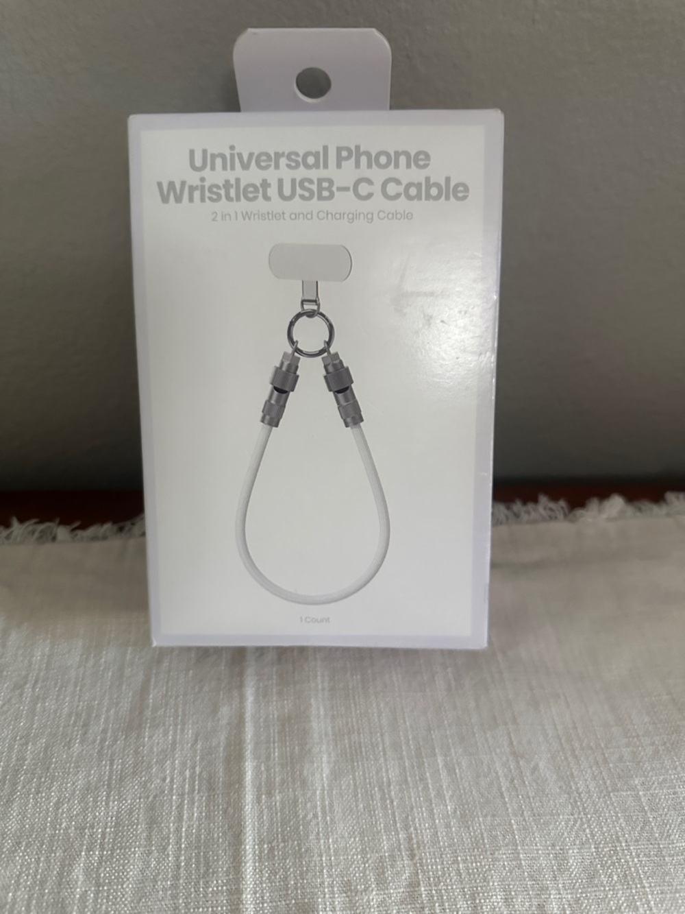 Universal Phone Wristlet USB-C Cable - white NWT